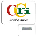 3" X 2" Custom Full Color White PVC Name Badge Magnetic Back.