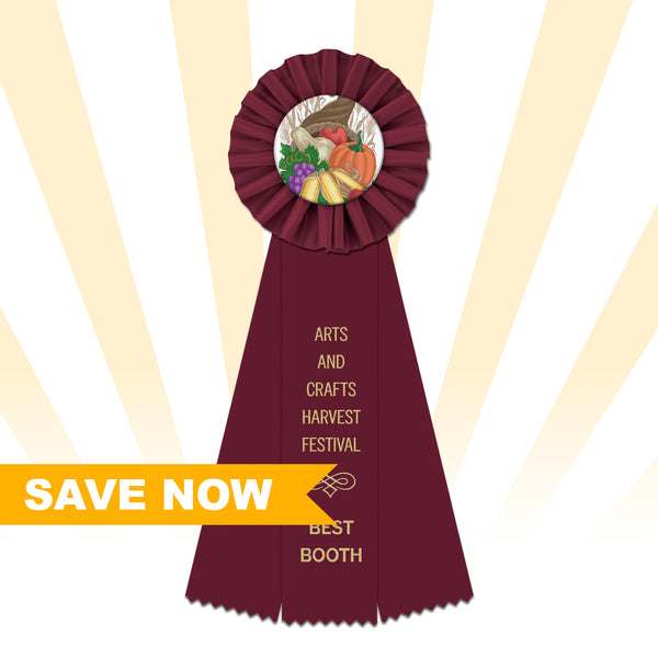 Ideal 3 Rosette Award Ribbon 4" Top - 10% OFF - SALE