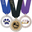 2-3/4" Custom GGM Award Medal With Satin Neck Ribbon