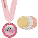 2-3/4" Custom GGM Award Medal With Satin Neck Ribbon
