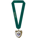 2-3/4" Custom MS14 Mega Shield Award Medals With Satin Neck Ribbon