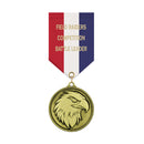 2" Custom CL Award Medal With Specialty Satin Drape Ribbon