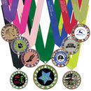 2-3/4" Custom RSG Award Medal With Satin Neck Ribbon