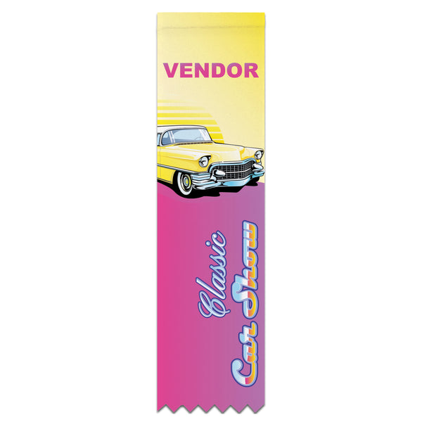 1-5/8" x 6" Custom Multicolor Hemmed Top Award Ribbon