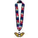 5" Custom Shape Birchwood Medal With Stock Millennium Neck Ribbon