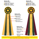 Newton 5 Rosette Award Ribbon, 7" Top