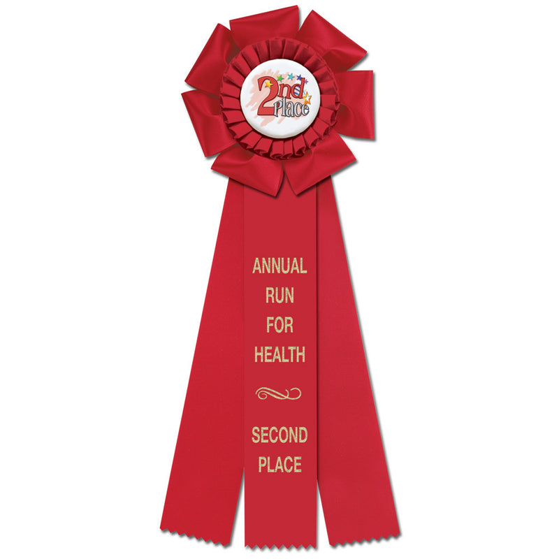 Peerless 3 Rosette Award Ribbon 5-1/2" Top