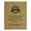 8" X 10" Tan Leatherette Engraved Plaque.
