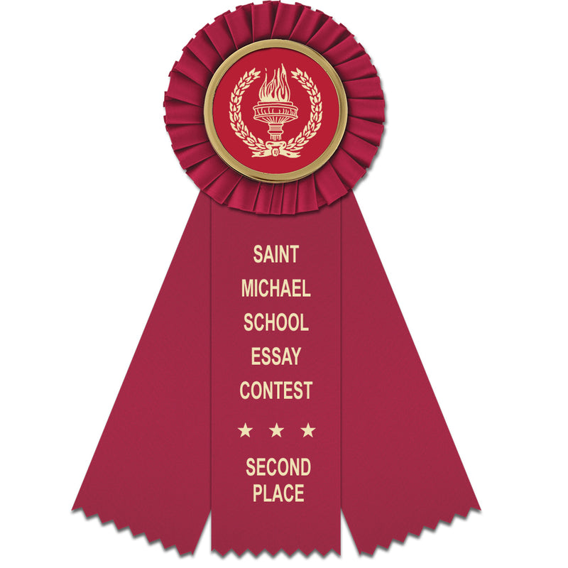 Mere 3 Rosette Award Ribbon, 3" Top