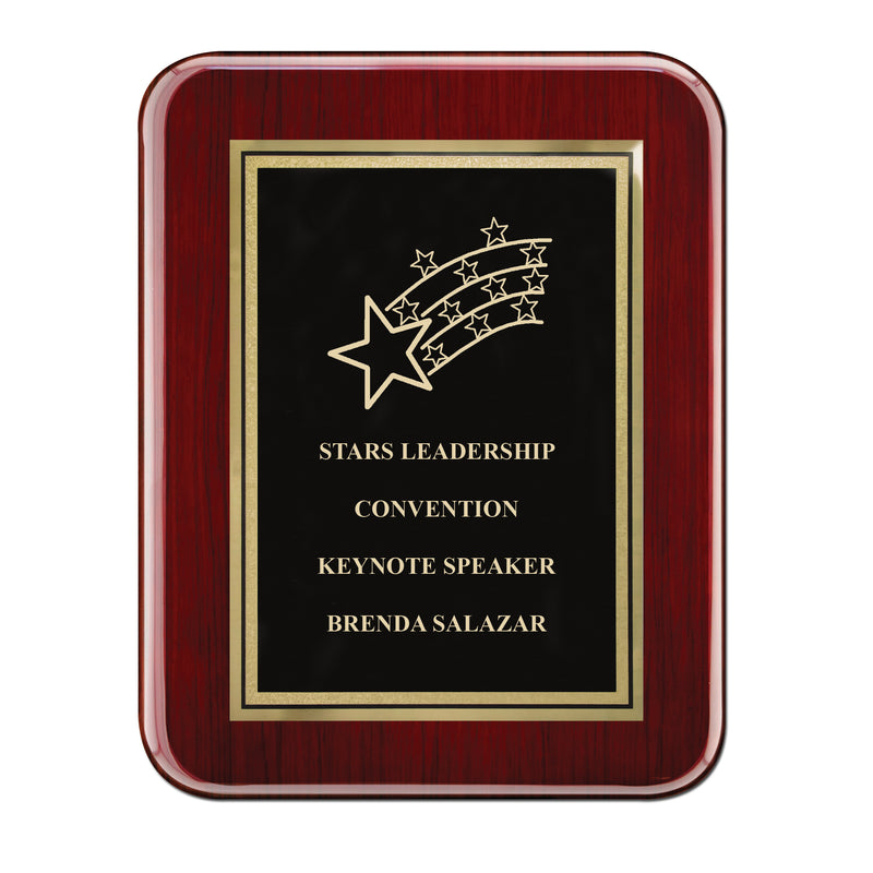 7" x 9" Rosewood Piano Finish Award Plaque