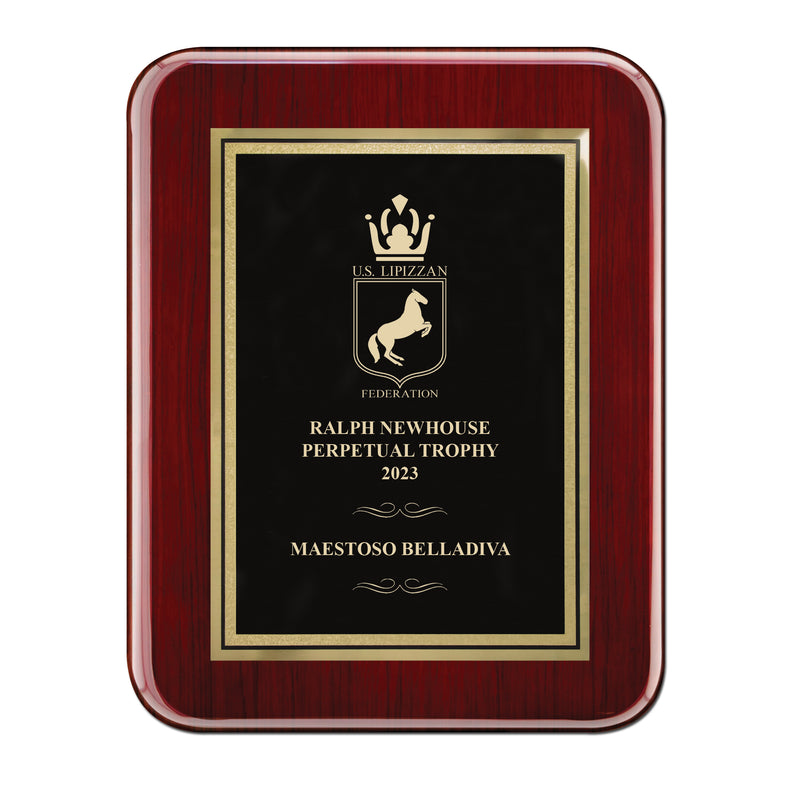 7" x 9" Rosewood Piano Finish Award Plaque