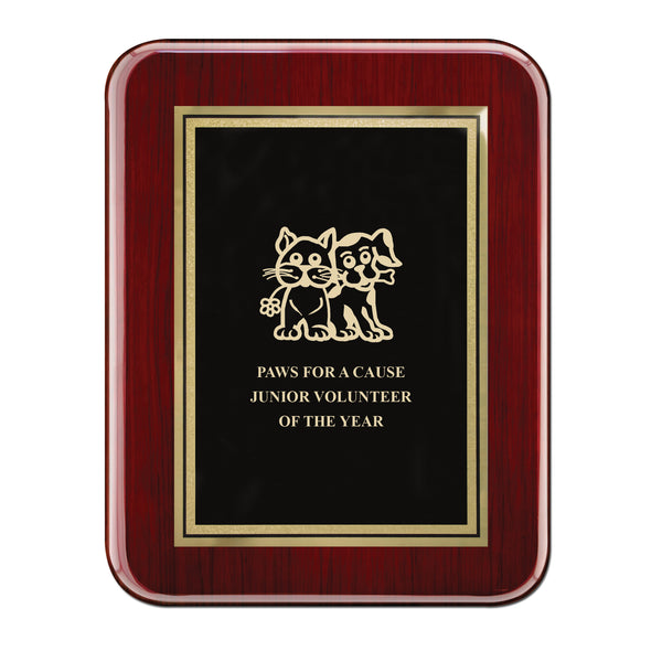 7" x 9" Rosewood Piano Finish Award Plaque