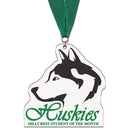 5" Custom Shape Birchwood Medal With Any Grosgrain Neck Ribbon