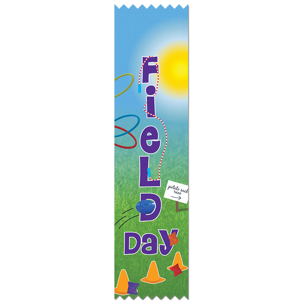 Berlune 400 Pieces Field Day Ribbons Bulk Award Ribbons Participant Ribbon Best Day Ever 4 Colors Bookmark Style Ribbons For Sports Event School Contest, Hot Orange, Bright Blue, Hot Yellow