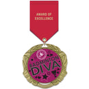 2-3/4" Custom XBX Award Medal With Satin Drape Ribbon