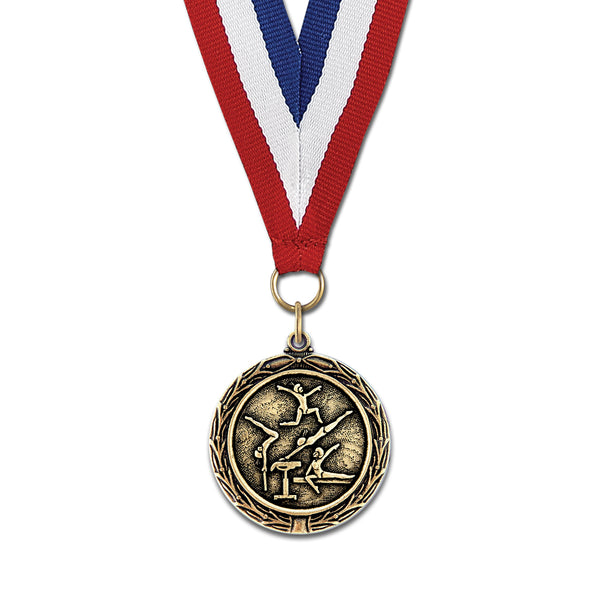 1-1/2" Custom MX Award Medal With Grosgrain Neck Ribbon