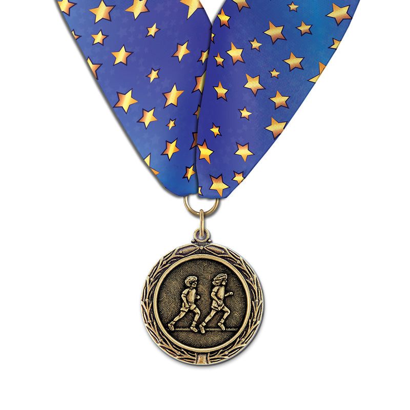 1-1/2” Custom MX Award Medal With Millennium Neck Ribbon