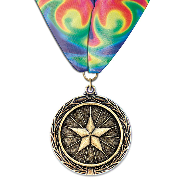 2-1/4"  LX Award Medal w/ Millennium Neck Ribbon