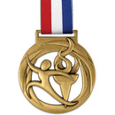 3-1/2" Stock AT Award Medal With Grosgrain Neck Ribbon