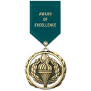 2-3/8" Custom ES Award Medal w/ Satin Drape Ribbon