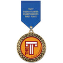 2-5/8" Custom GFL Award Medal With Satin Drape Ribbon