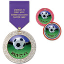 2-3/4" Custom GGM Award Medal With Satin Drape Ribbon