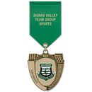 2-3/4" Custom MS14 Award Medal With Satin Drape Ribbon