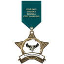 3-3/8" Custom AS14 Award Medal With Satin Drape Ribbon