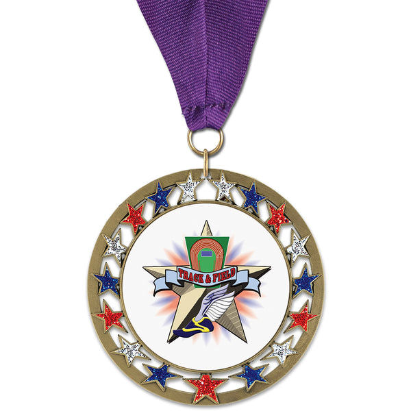 2-3/4" Custom RSG Award Medal With Grosgrain Neck Ribbon