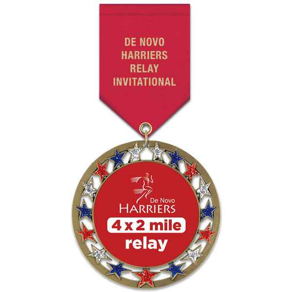 2-3/4” Custom RSG Award Medal With Satin Drape Ribbon