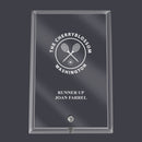 4" X 6" Engraved Custom Clear Glass Beveled Edge Desk Plaque