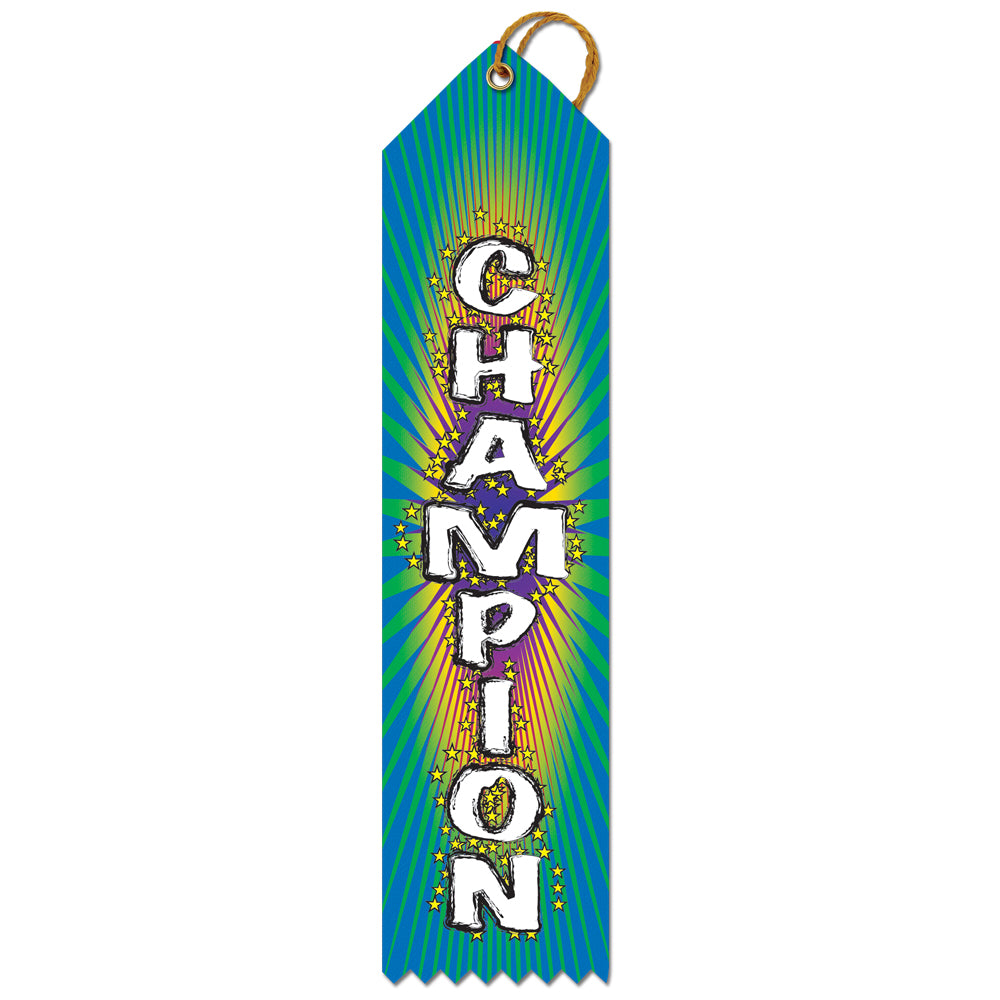 Champion Multicolor Point Top Ribbons | Hodges Badge Company