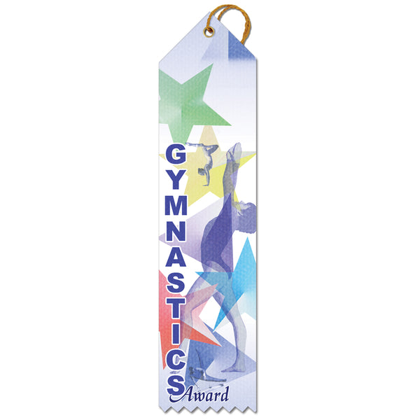 2" X 8" Stock Multicolor Point Top Gymnastics Sports Award Ribbon