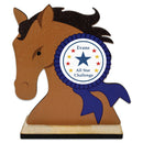 5" Horse Head Shape Birchwood Award Trophy With Birchwood Base