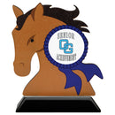 5" Horse Head Shape Birchwood Award Trophy With Black Base