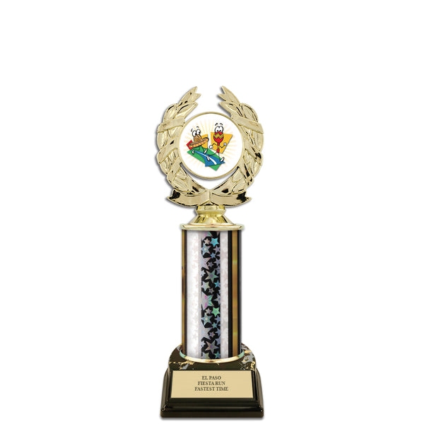 10" Custom Black Base Award Insert Top Trophy