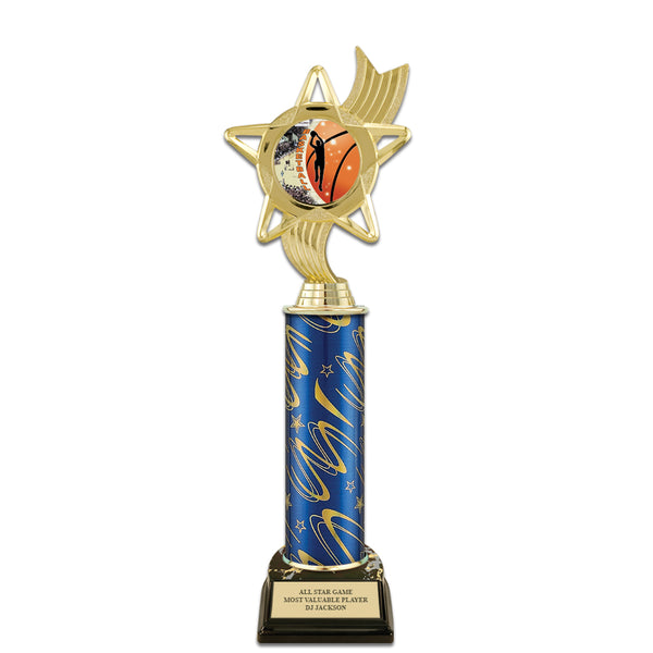 12" Custom Black Base Award Insert Top Trophy