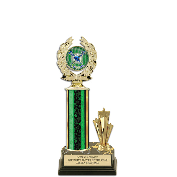 11" Black Base Award Trophy With Insert Top & Trim