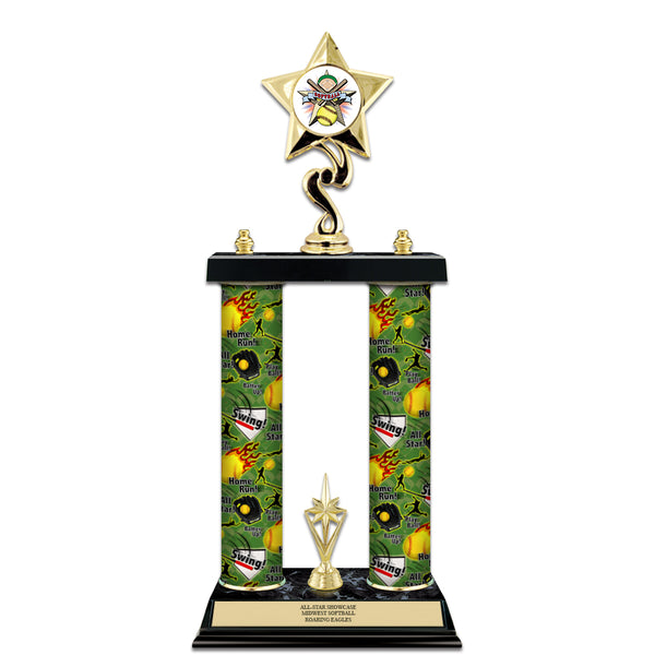 15" Custom 2 Column Award Trophy With Insert Top & Trim