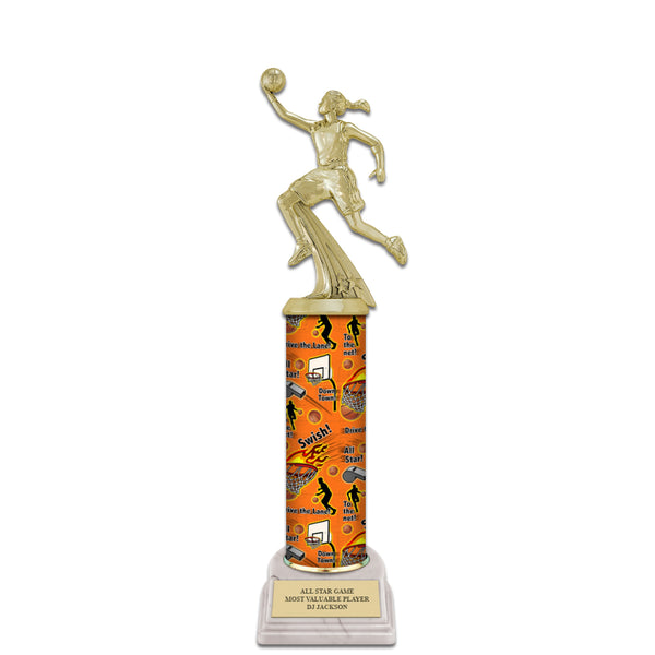 12" Custom White Base Award Trophy