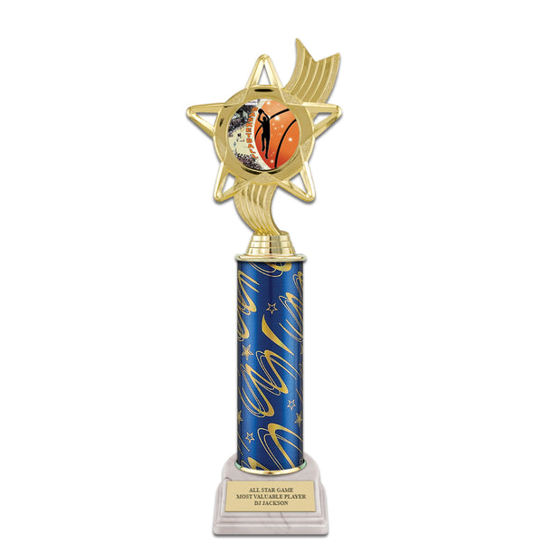 12" Custom White Base Award Trophy With Insert Top