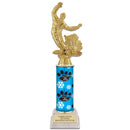 11" Custom Column Trophy with White Base