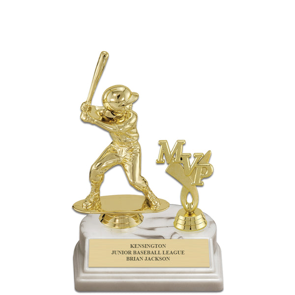 5-1/2" White Base Award Trophy With Trim