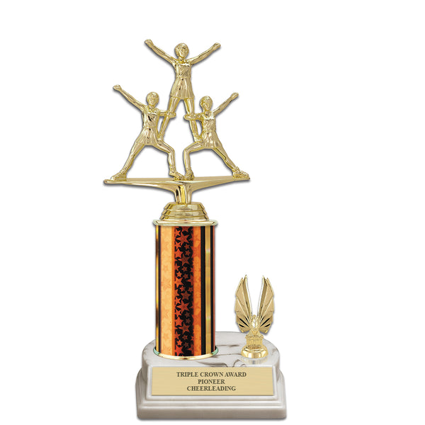 10" Custom White Base Award Trophy With Trim