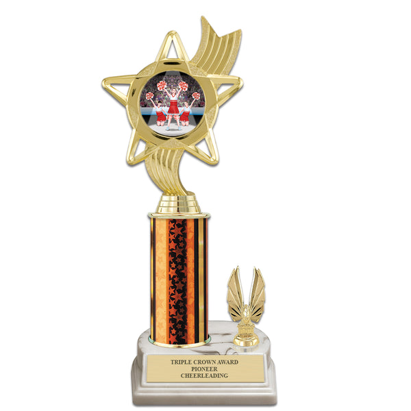 10" Custom White Base Award Trophy With Insert Top & Trim