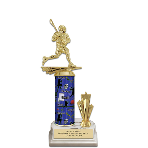 11" Custom White Base Award Trophy With Trim
