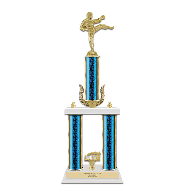 20" White Finished Award Trophy With Wreath And Trim