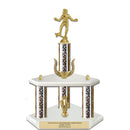 15" White Base Award Trophy With Wreath And Trim