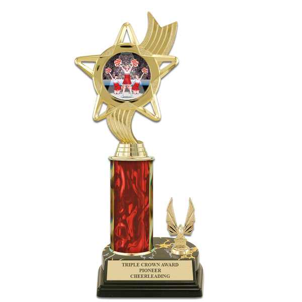 10" Black Base Award Insert Trophy With Trim