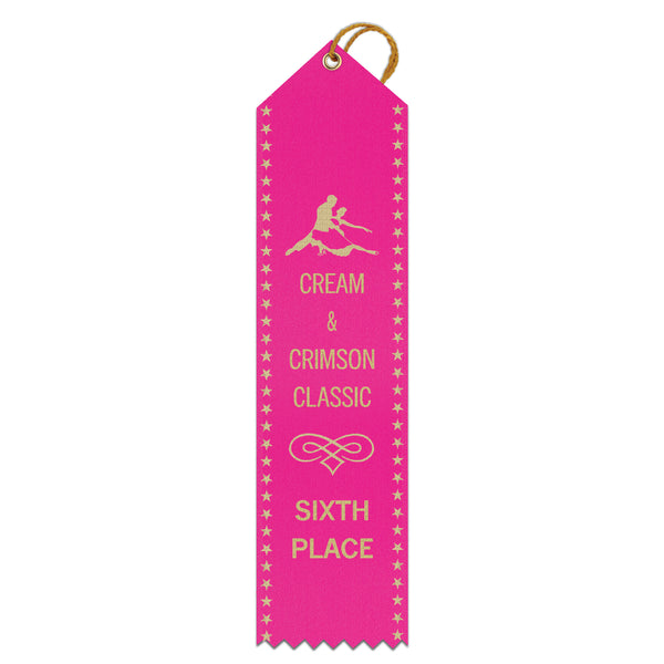 2" x 8" Custom Point Top Award Ribbon With Border